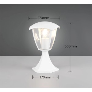 Weiße Trio LED Sockelleuchte Venta, 17x30x17 cm, für den Außenbereich.