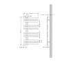 Technische Zeichnung: LuxeBath Iron EM Design Badheizkörper, 500x1000mm, Chrom Paneelheizkörper.