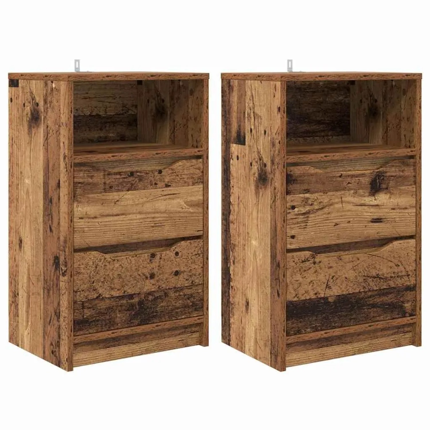 vidaXL Nachttische 2 Stk Altholz 40 x 30 x 467 cm Holzwerkstoff 888924 günstig online kaufen