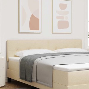 vidaXL LED Kopfteil mit LED-Lichtleisten Creme 180 cm Polyester 3338153