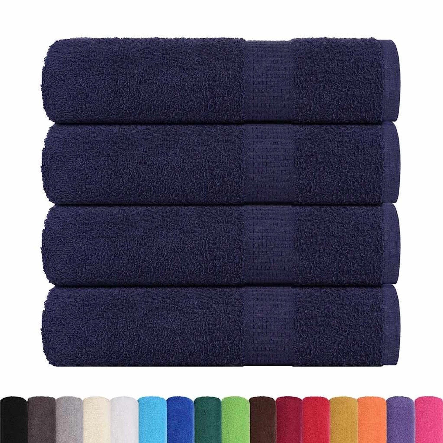 vidaXL Duschtücher 4 Stk Marineblau 70x140 cm 360 g/m² 100% Baumwolle 136786