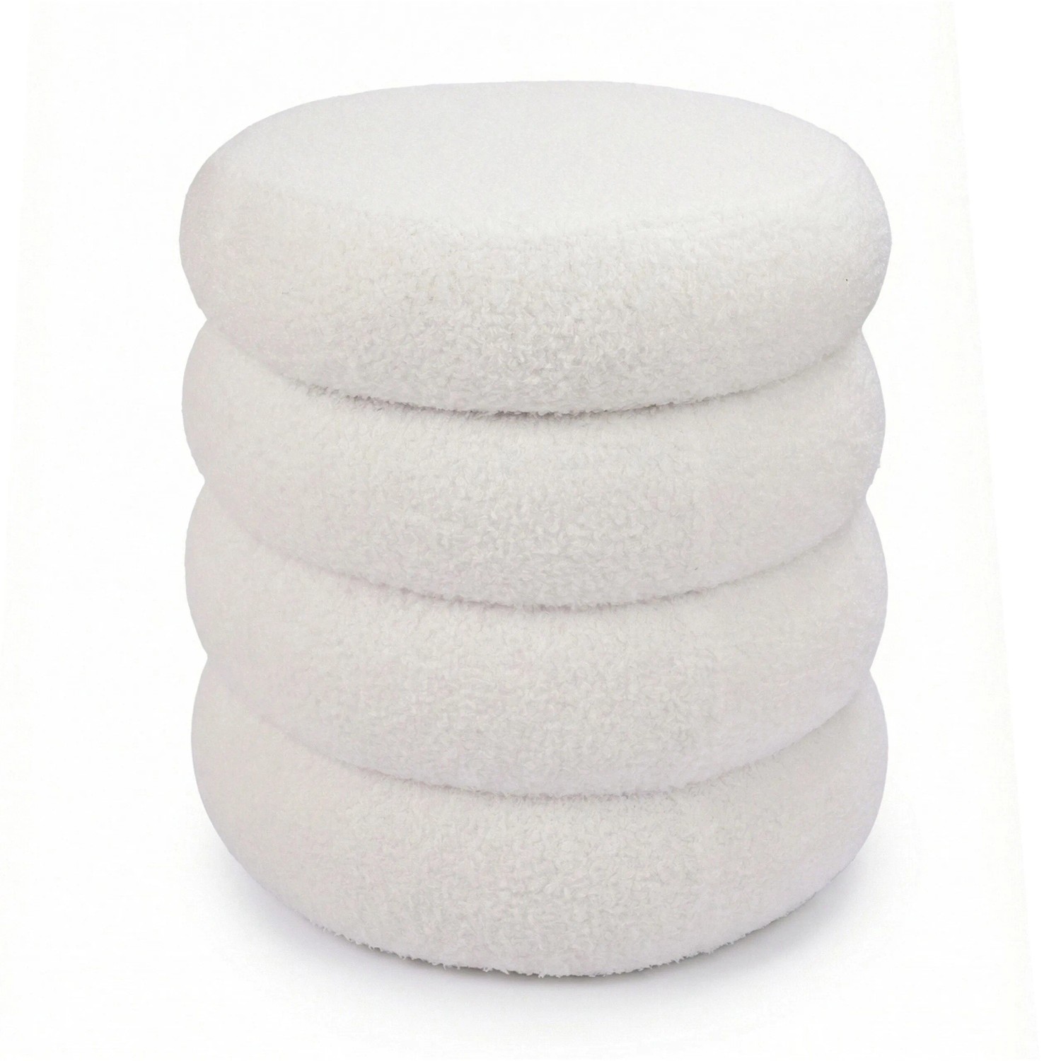 Relaxdays Sitzhocker Polyester Weiß Gepolstert 47 cm x 42 cm 5 kg