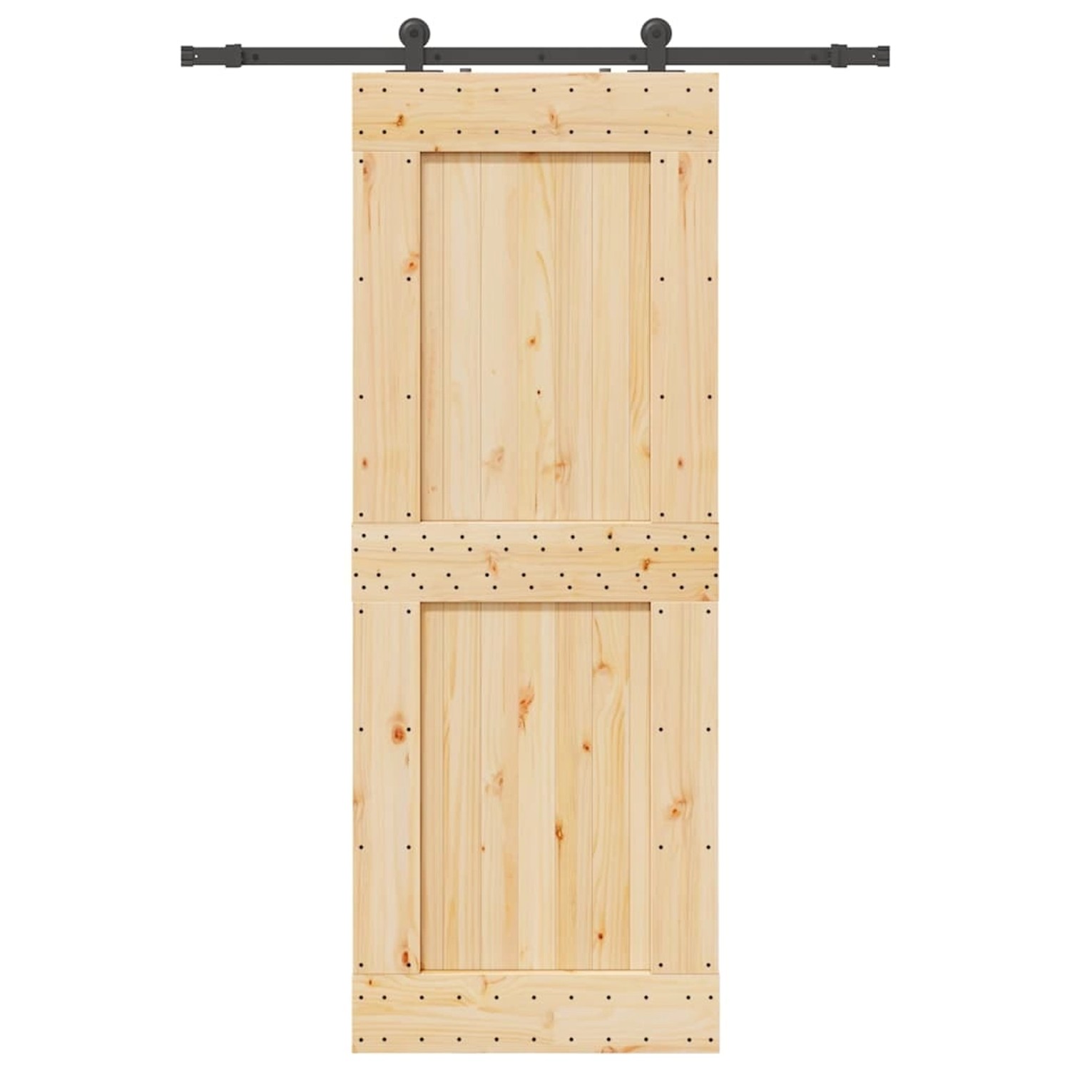 vidaXL Schiebetür mit Beschlag 85x210 cm Massivholz Kiefer 3332714 günstig online kaufen
