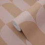 ESTAhome Vliestapete Art Decó Muster in Altrosa und Braun. Dekorative Tapete mit geometrischen Bögen.
