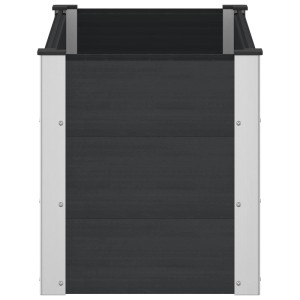 Schwarzes vidaXL Hochbeet aus WPC und Aluminium, 100x50x54 cm, für Garten und Pflanzenanbau.