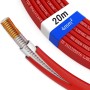 Rotes hb-digital Solarkabel 4 mm² H1Z2Z2-K, 20m lang, mit abisoliertem verzinntem Kupferleiter für PV Anlagen. TÜV zertifiziert.