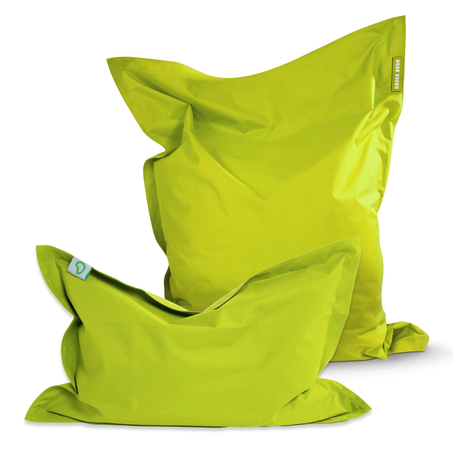 Green Bean Sitzsack-Set 2er Square XXL + BeBi 140 x 180 x 25 cm PVC Hellgrün