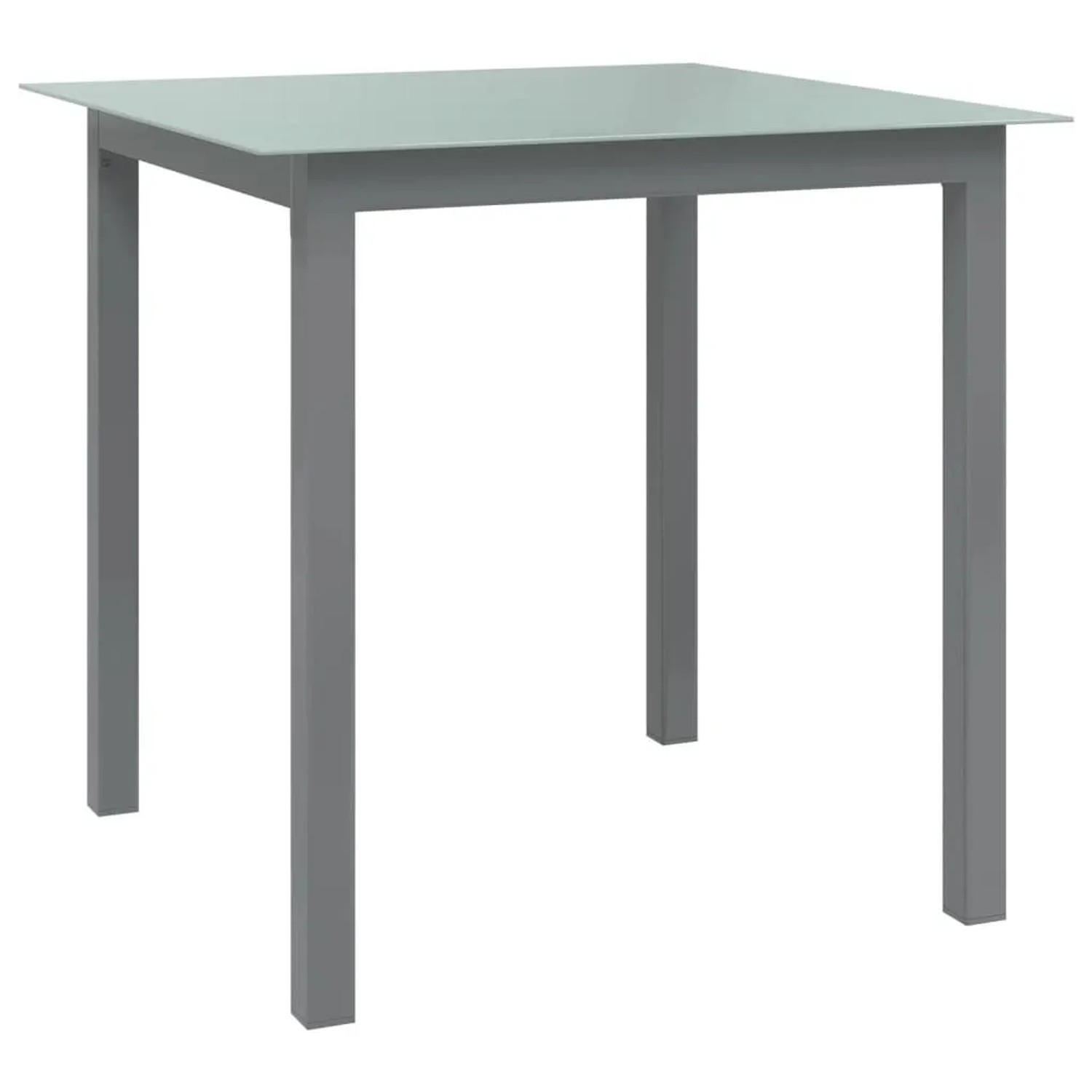 Furnicato Gartentisch Hellgrau 80x80x74 Cm Aluminium Und Glas