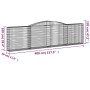 vidaXL Gabionen Hochbeet, 9er Set, 400x30x100/120cm, Eisen, zur dekorativen Gartengestaltung.