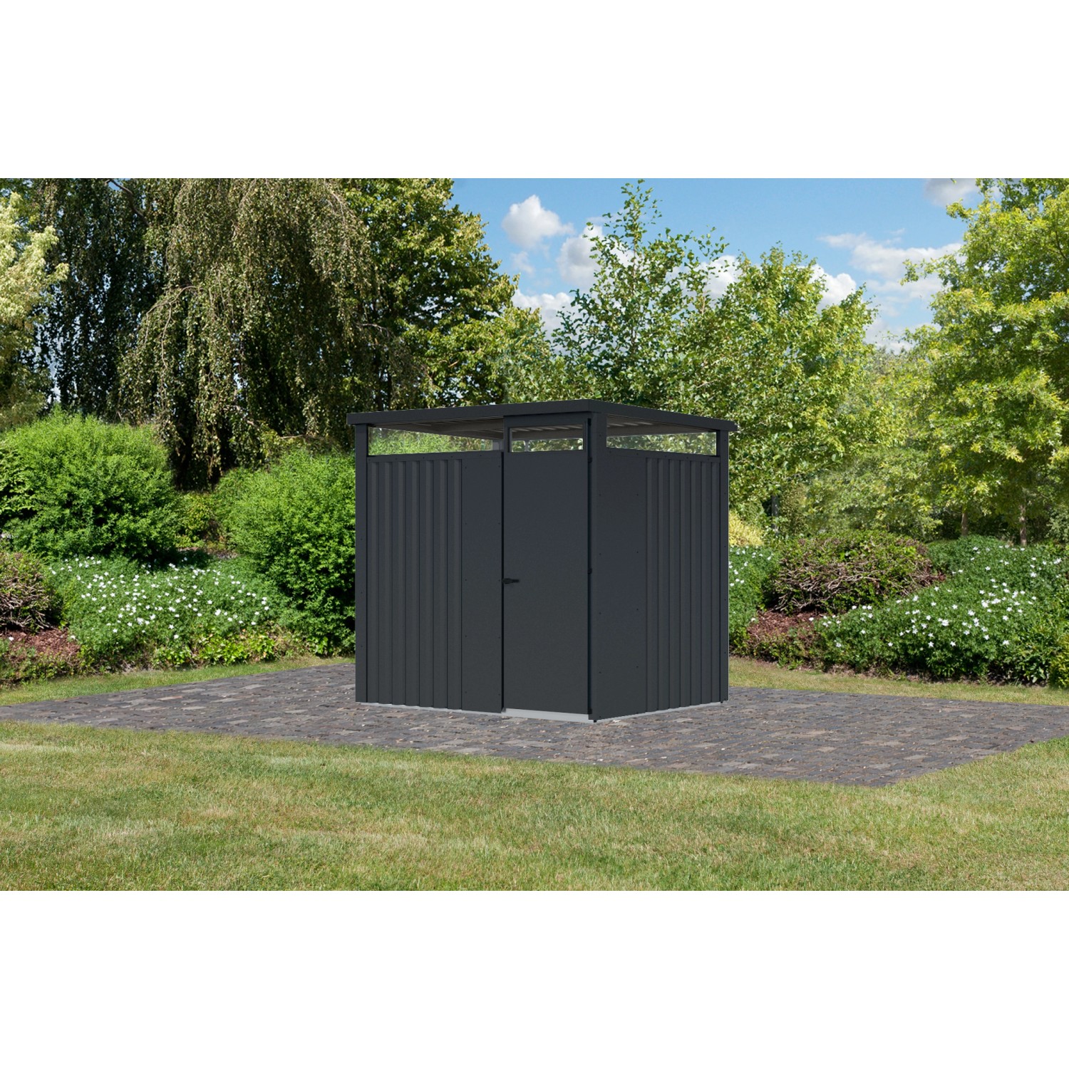 Karibu Gartenhaus Amato 1,5 Anthrazit 218 x 225 x 165 cm günstig online kaufen