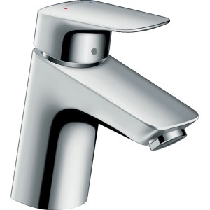 Hansgrohe Logis 70 Waschtischarmatur mit Zugstangen-Ablaufgarnitur, Chrom.