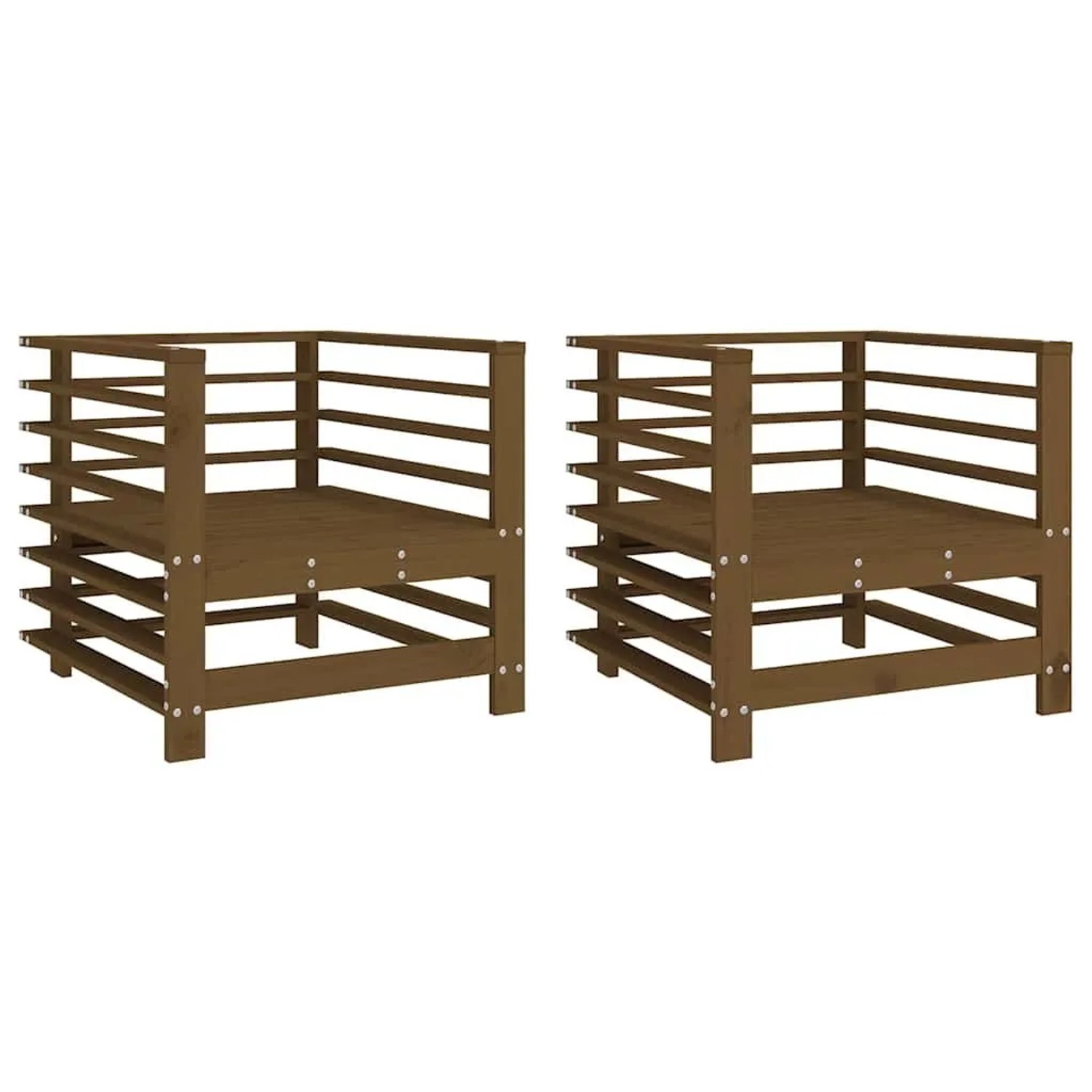 vidaXL Gartenstühle 2 Stk Honigbraun Massivholz Kiefer 825628