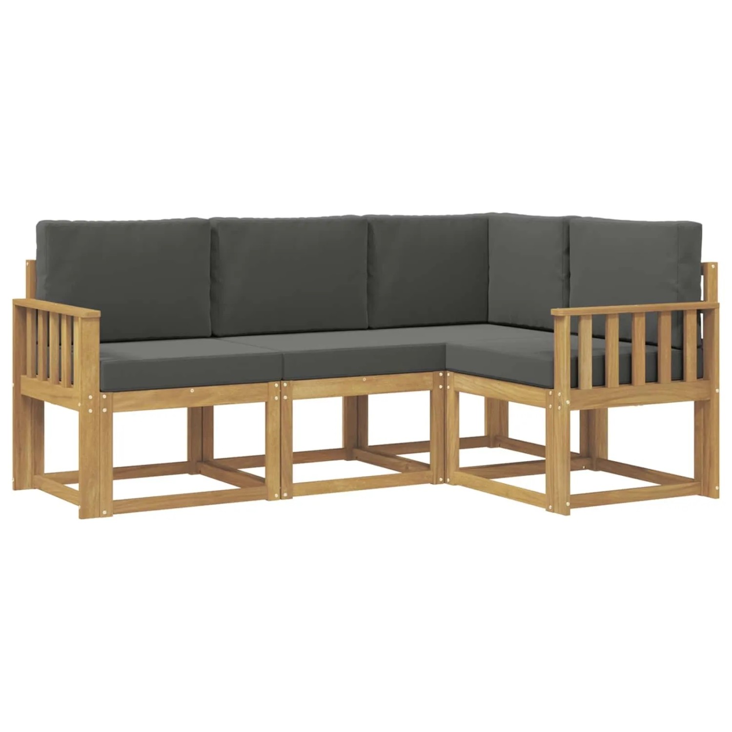 vidaXL Outdoor-Sofagarnitur mit Kissen 4 Stk Weiß und Anthrazit 3387556