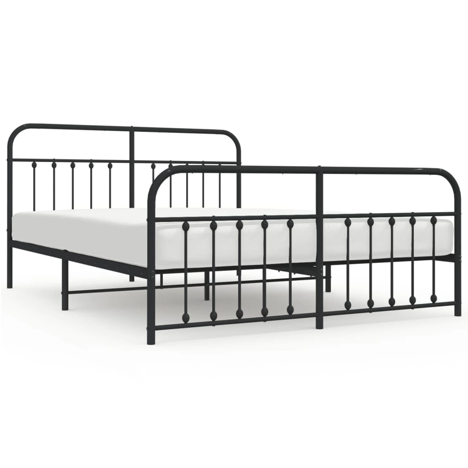 vidaXL Metallbett ohne Matratze mit Fußteil Schwarz 180x200 cm 352600 günstig online kaufen
