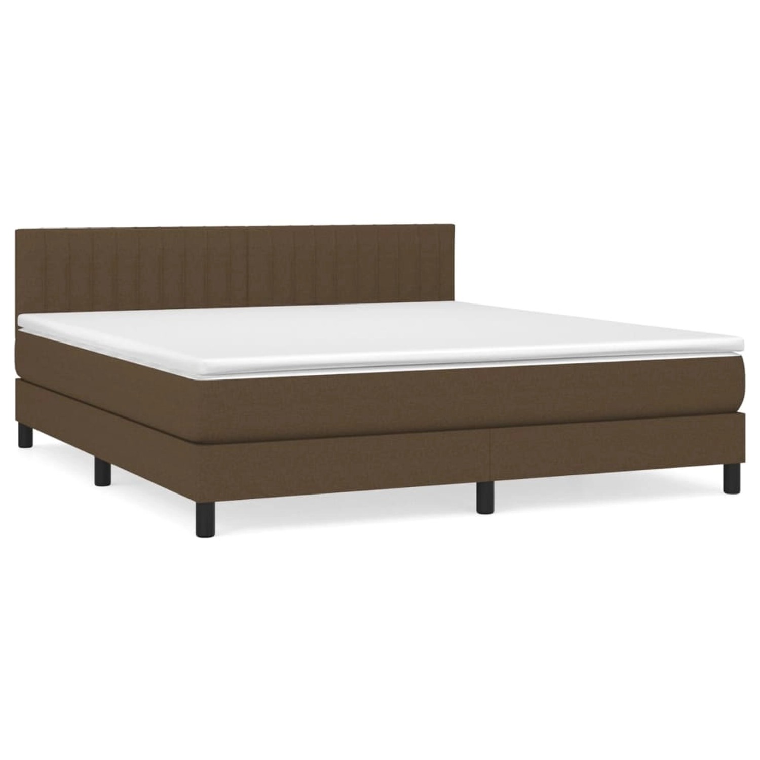 vidaXL Boxspringbett mit Matratze Dunkelbraun 180x200 cm Stoff1468068 günstig online kaufen