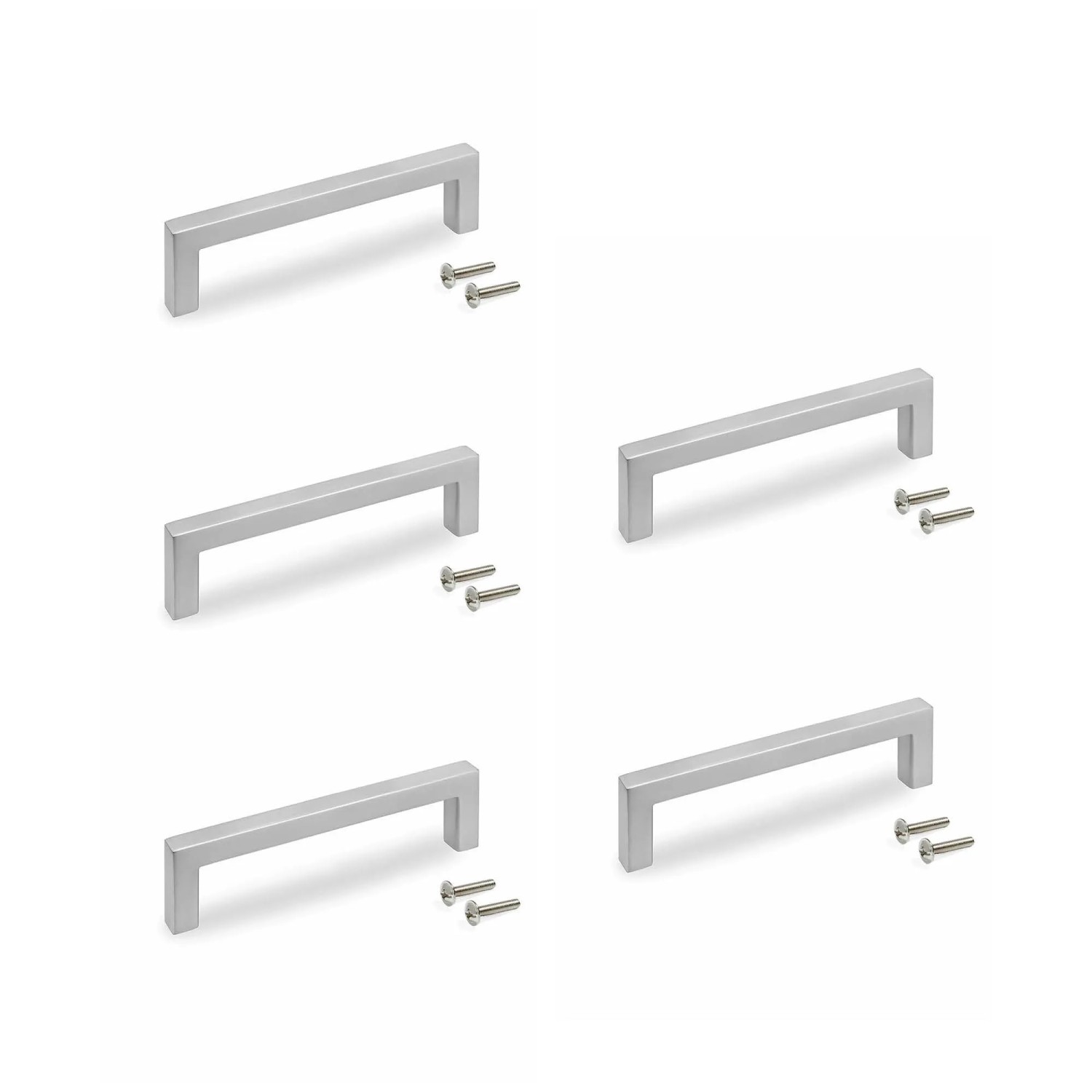 Emuca Lot von 5 Möbelgriffe Ribarroja L144 mm 128 mm Achsenabstand Zamak Schwarz Lackiert