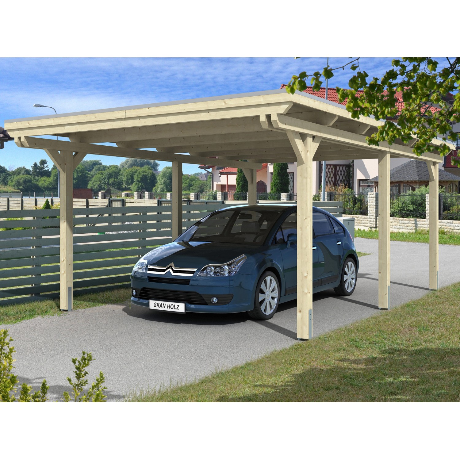 Skan Holz Carport Emsland 404 cm x 604 cm Natur