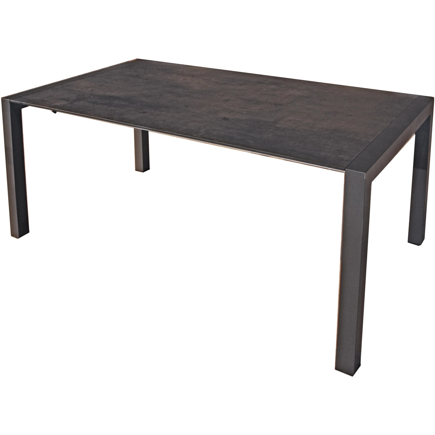 Anthrazitfarbener Ausziehtisch Sophia, Teil des 9-teiligen Gartenmöbel-Sets von Garden Pleasure.