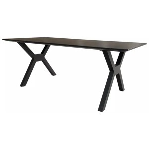 GarWoh Gartentisch Granada, 200x90cm, Dark Grey Aluminium mit X-Bein Gestell.