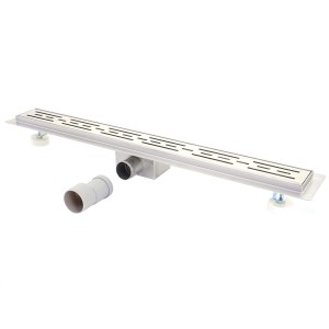 Edelstahl Duschrinne 100cm mit Siphon und Zubehör für bodengleiche Dusche.