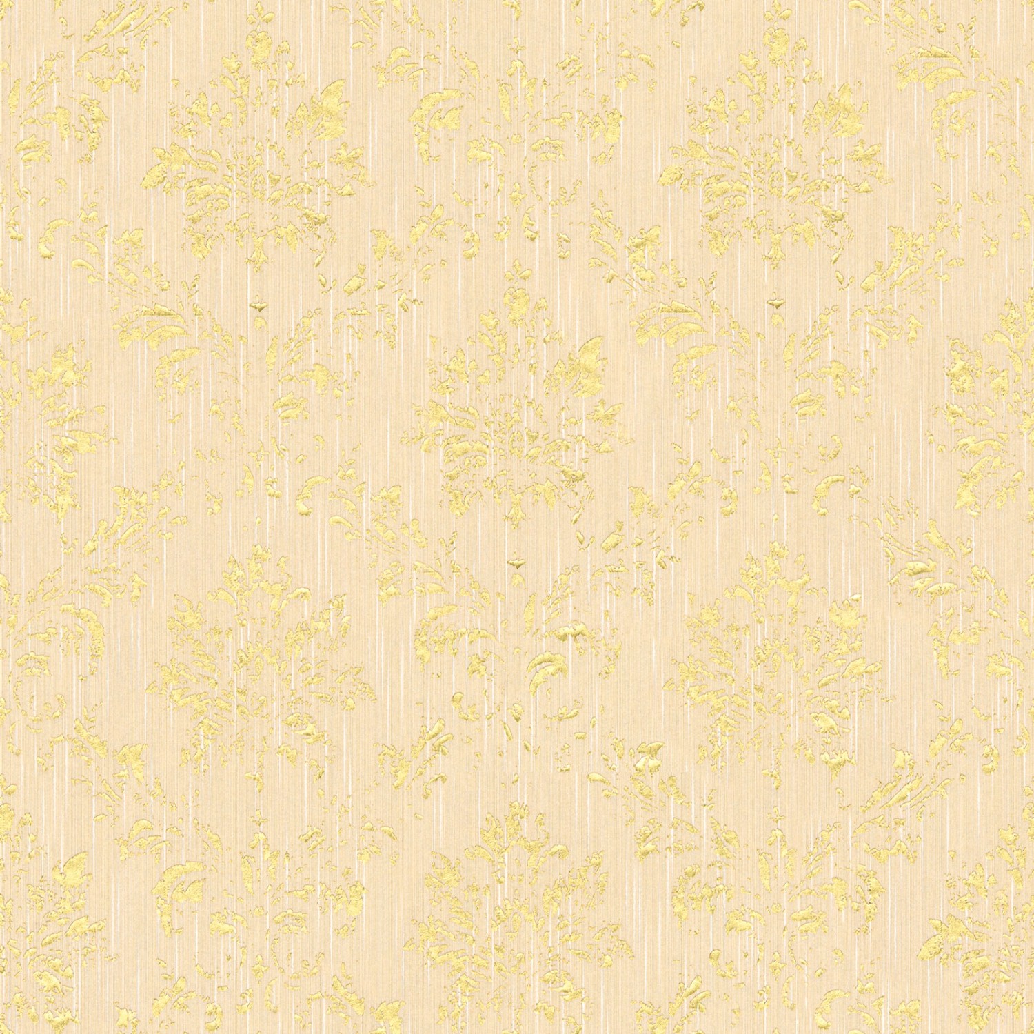 Bricoflor Ornament Tapete Creme Gold Edle Barock Vliestapete mit Textil Muster für Wohnzimmer Elegante Vlies Textiltapet