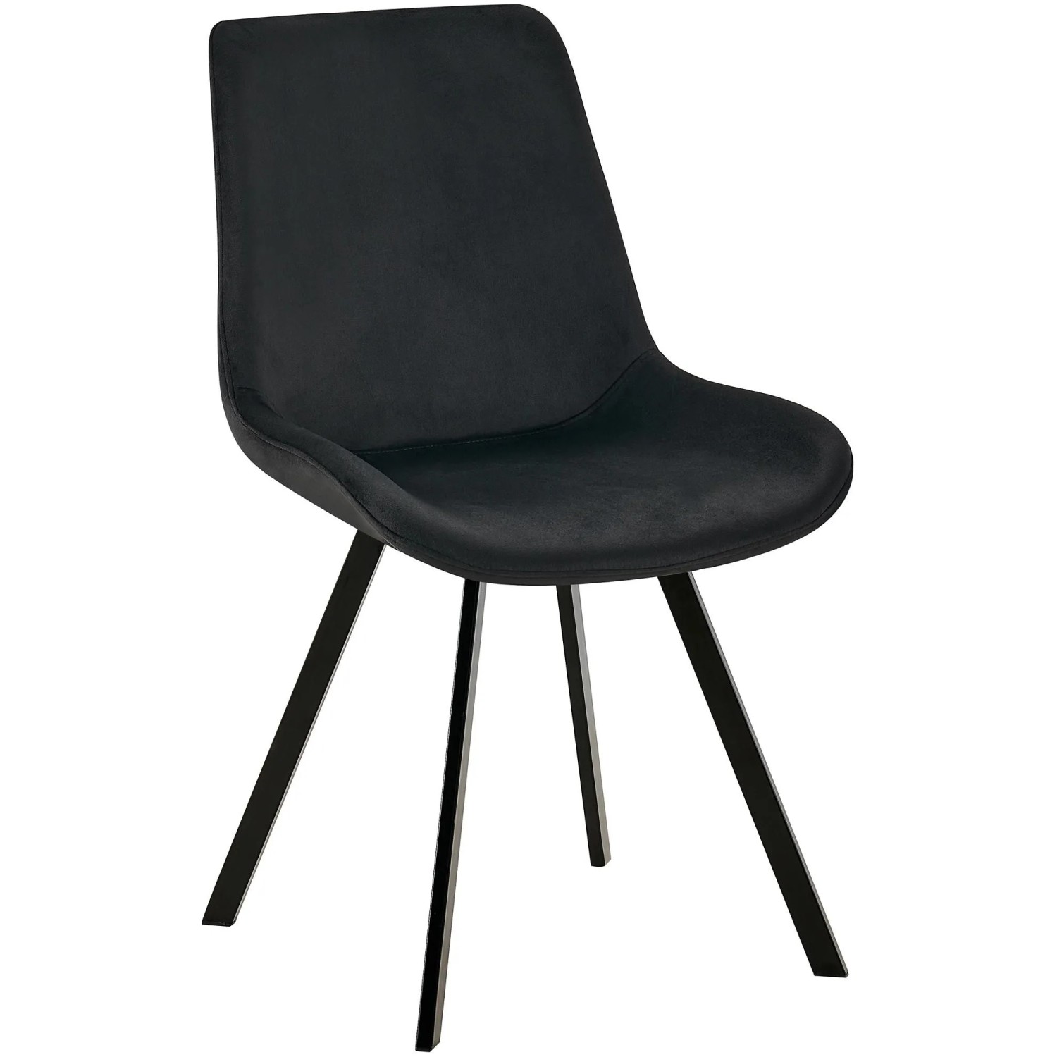 DELUKE Esszimmerstuhl LOVER Samt Schwarz 53x59x89cm Essstühle Esszimmerstühle Küchenstühle Wohnzimmerstühle