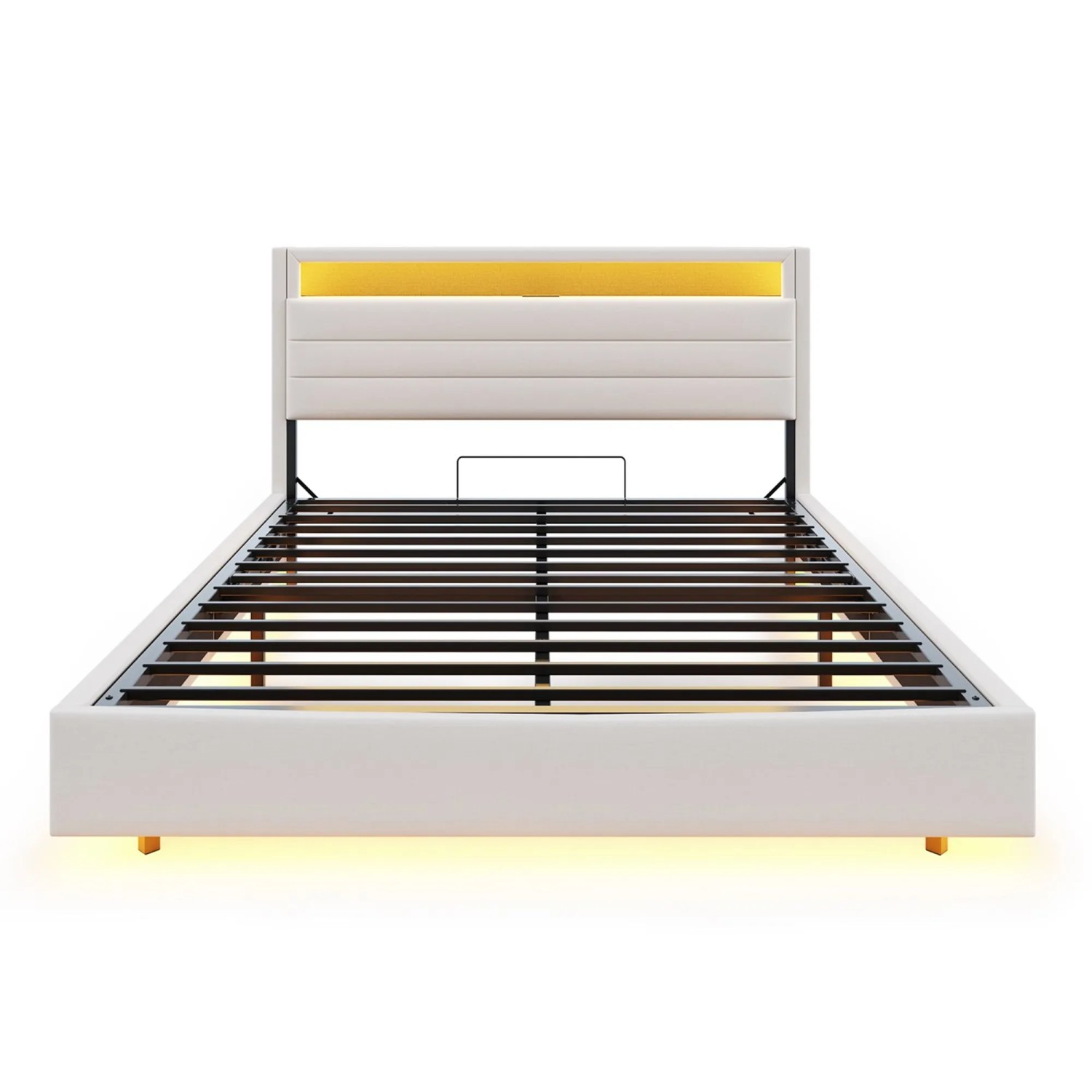 okwish Polsterbett 160x200cm mit Stauraum Jugendbett Beige ohne Matratze