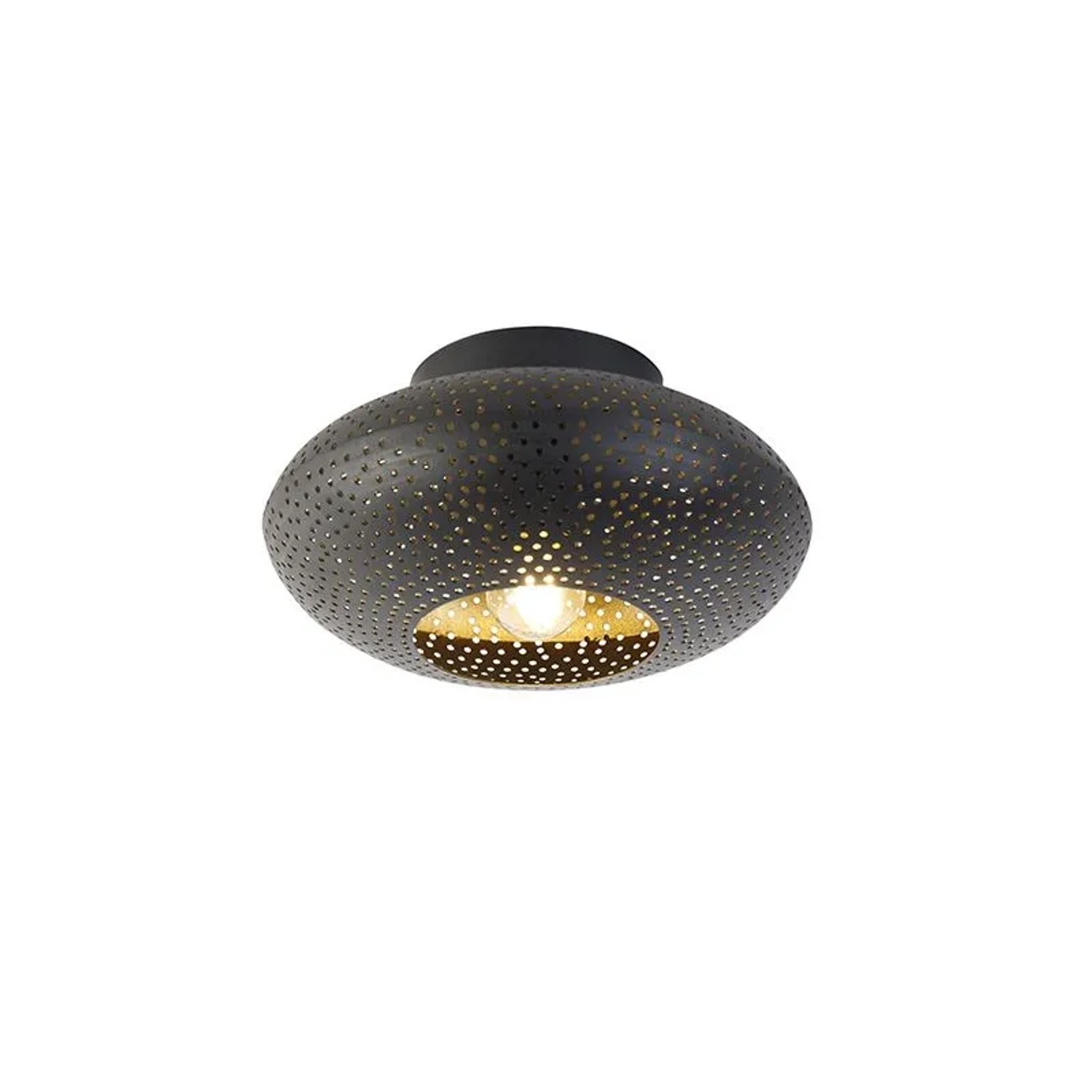 QAZQA Orientalische Deckenlampe Schwarz mit Gold 25 cm Radiance