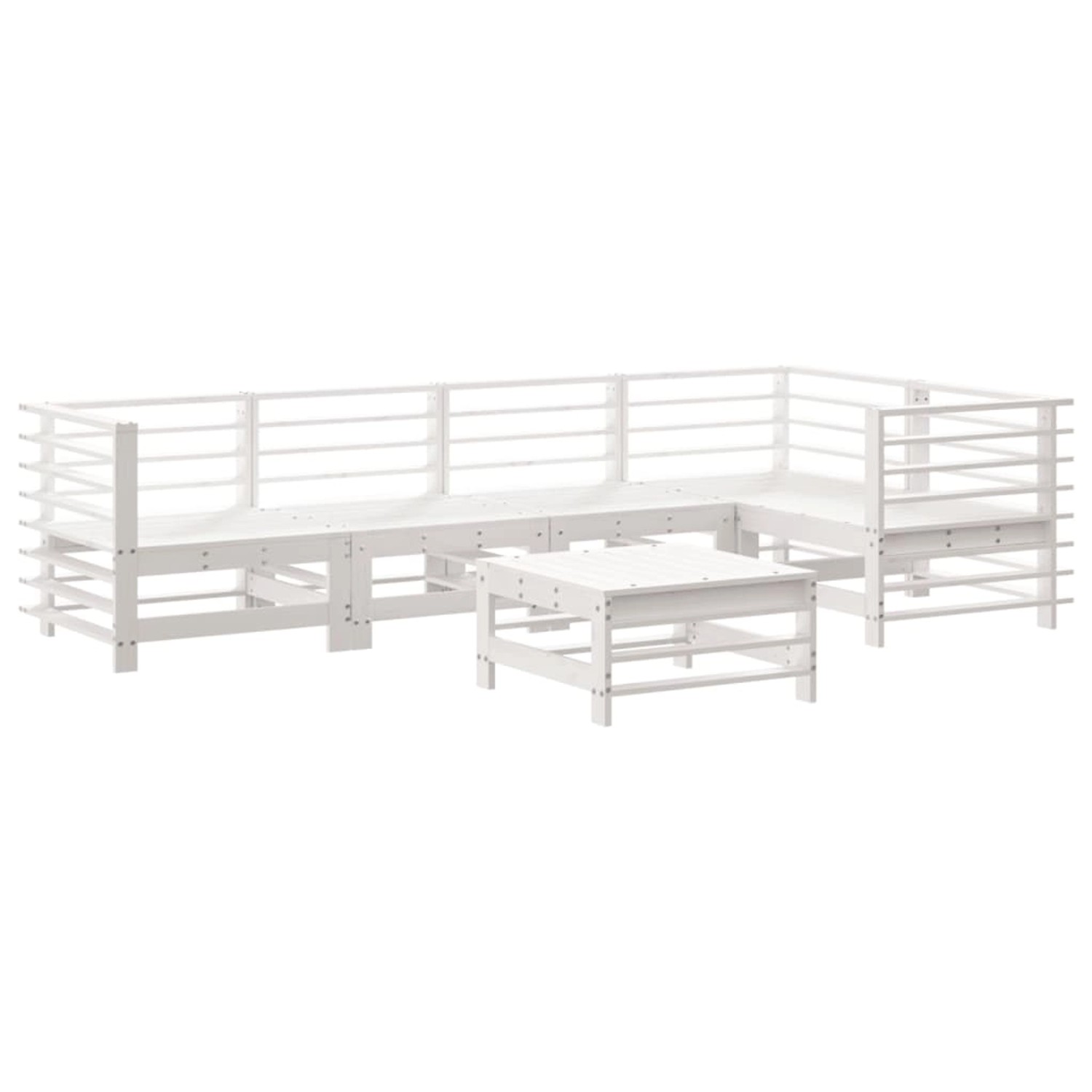 vidaXL 6-Tlg Garten-Lounge-Set Weiß Massivholz Kiefer 3186474 günstig online kaufen