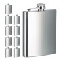 Relaxdays Flachmann 10er Set Edelstahl Silber Geschmacksneutral 12,5 cm x 9,5 cm x 2 cm 200 ml