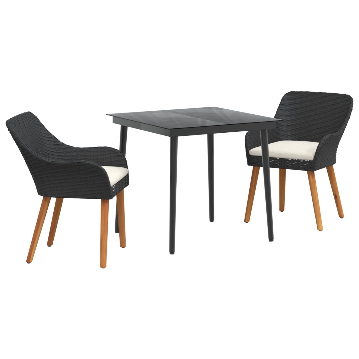 vidaXL 3-Teiliges Garten Essset Schwarz Poly Rattan 3261663 günstig online kaufen