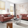 Beige Schöner Wohnen Plissees Milla, 100x130cm, vor Fenstern in modernem Wohnraum.
