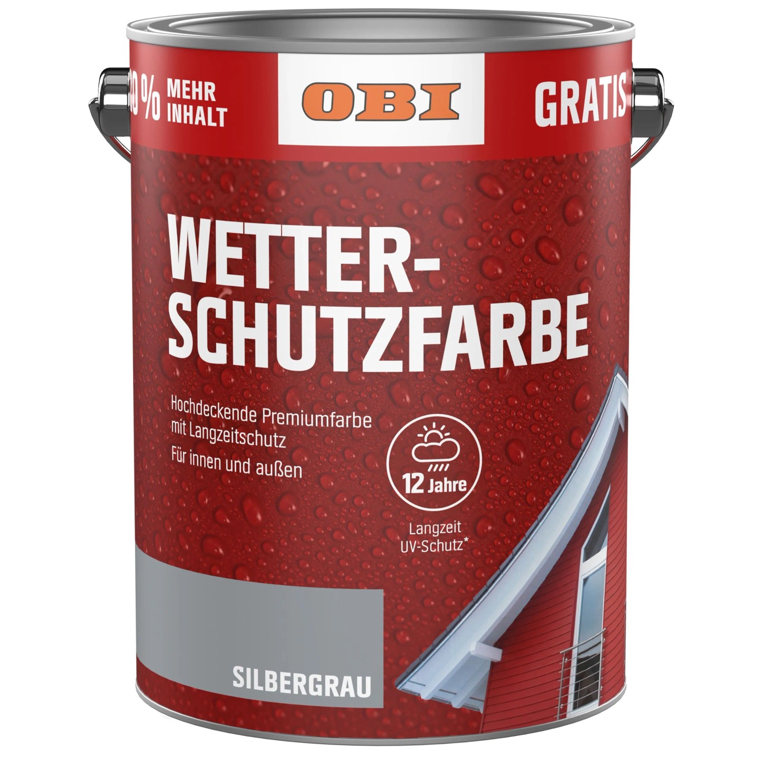 OBI Wetterschutzfarbe 3 l Silbergrau
