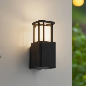 Lucande LED Wandleuchte Außen Dakil 10025940 Modern in Schwarz aus Aluminium 1-flammig GU10