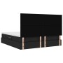 Schwarzes vidaXL Bett (200x200 cm) mit LED-Leisten und Stoffbezug.