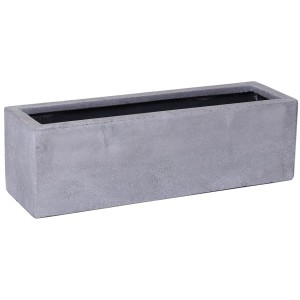 Grauer Vivanno Pflanzkasten Flobo in Betonoptik, 60x17x15 cm, ideal für drinnen und draußen.