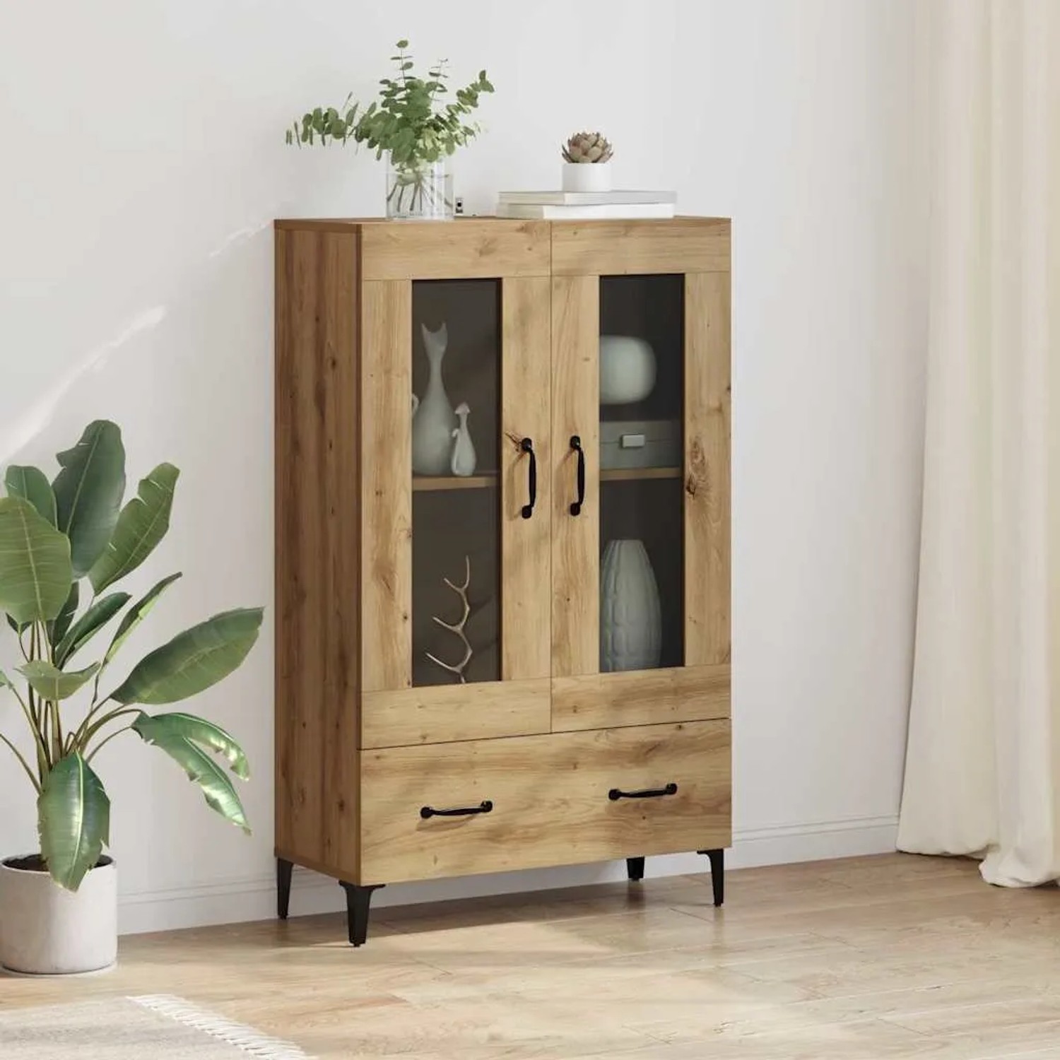 vidaXL Highboard Artisan-Eiche 70 x 31 x 115 cm Verbundholz und Eisen 880861_2