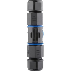 Schwarzer, wasserdichter Stecker IP68 für Kabel 3 x 0,75-1,5 mm².