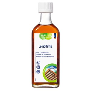 Biopin Leinölfirnis Transparent, 250ml Flasche. Holzöl für Innen & Außen, Korrosionsschutz.