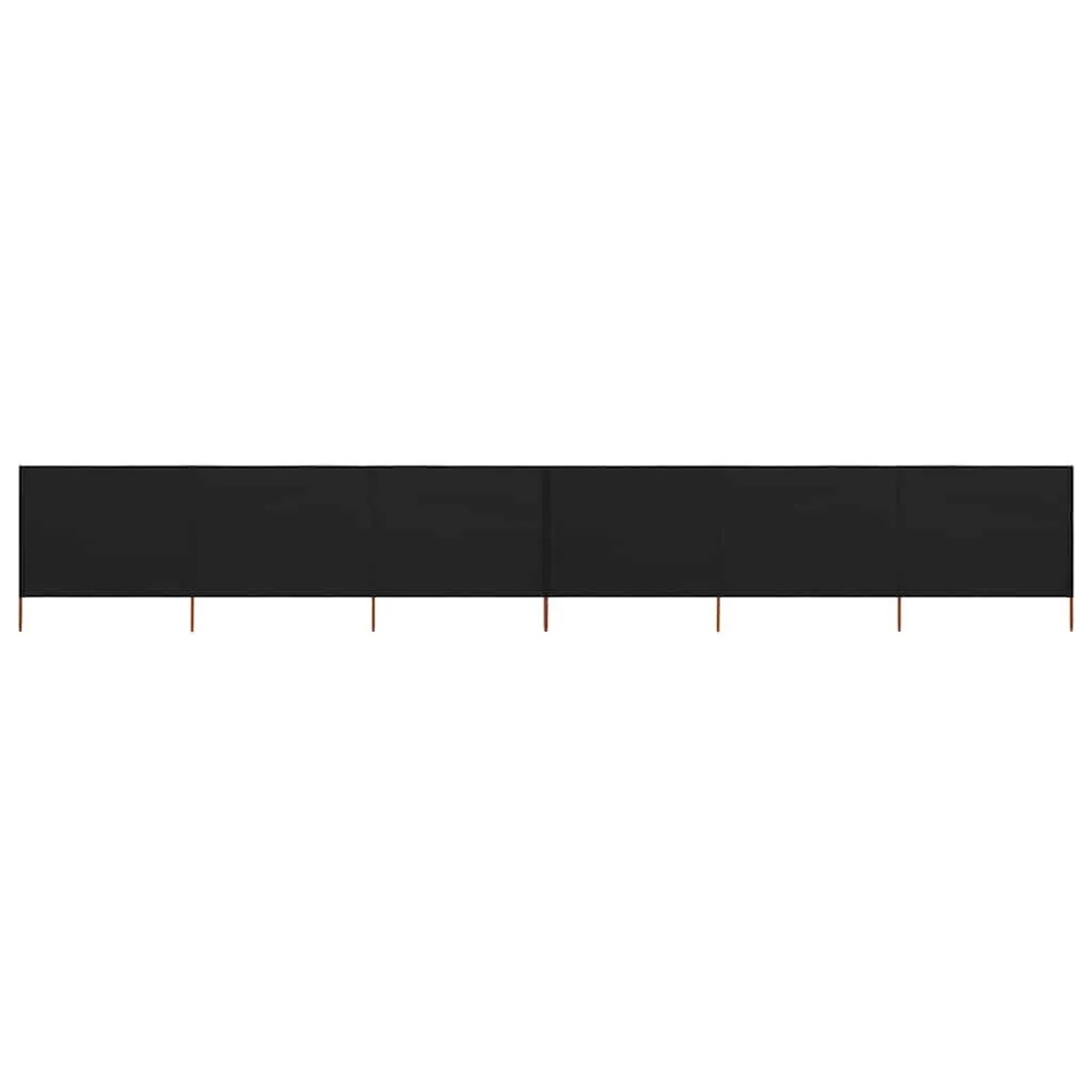 vidaXL 6 Teiliges Windschutzgewebe 800 x 80 cm Schwarz 47172