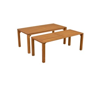 Merxx Ranzano Gartentisch-Set, 2 Akazienholztische, einer ausziehbar. Ideal für Gartenmöbel-Sets.