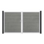 GroJa Steckzaun Tor BasicLine, 2-flügelig, Grey Ash Cut. Sichtschutzzaun Tor mit Aluminiumrahmen.