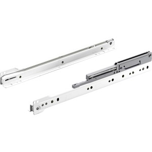 Hettich Teilauszug-Rollschubführung, 350 mm, Stahl, weiß pulverbeschichtet, 1 Stück.