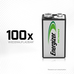 Energizer Power Plus 9V E-Block Akku, wiederaufladbar.