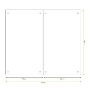 Banjado 2-teilige Glas Herdabdeckplatte 30x52cm, Motiv Bergidylle, als Schneidebrett nutzbar.