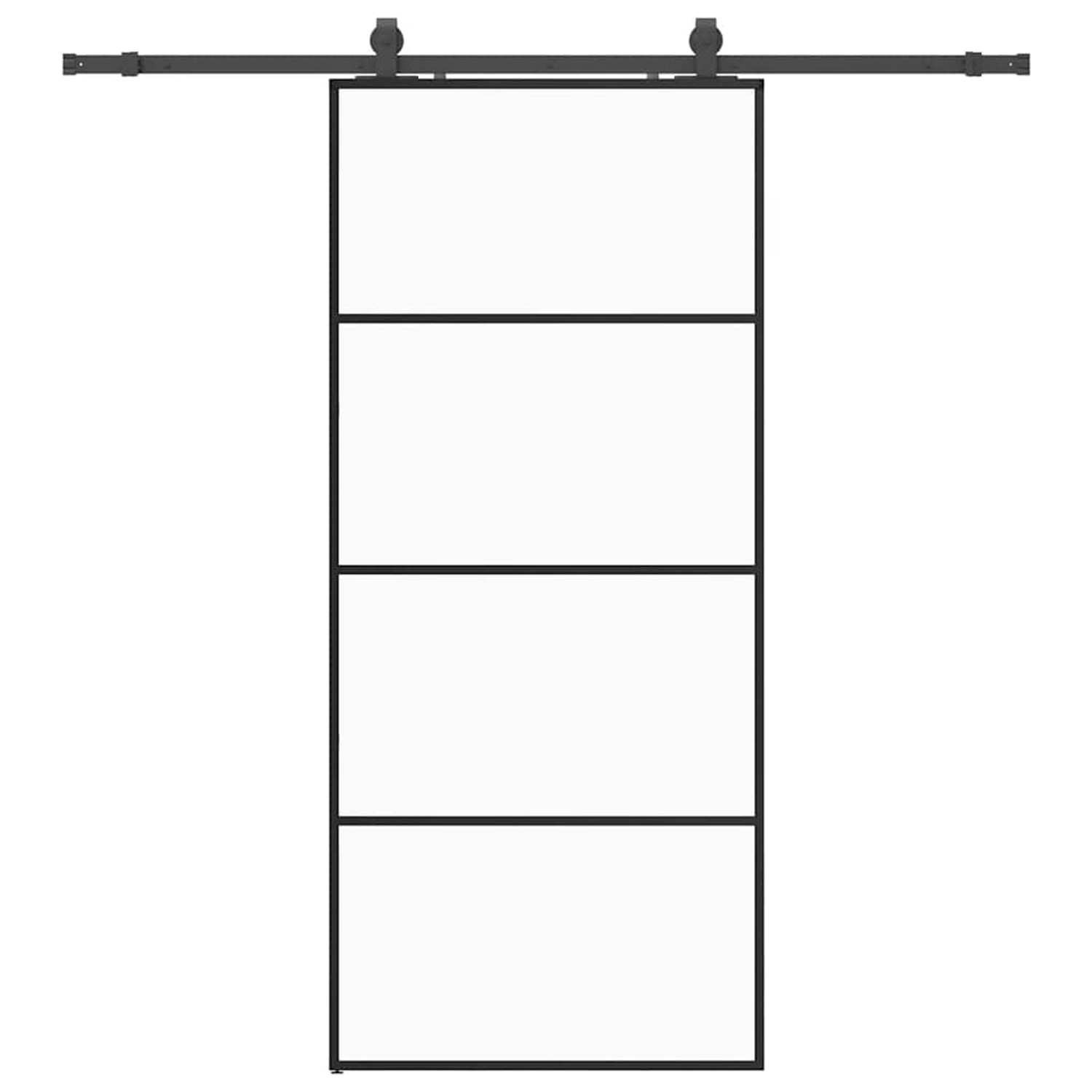 vidaXL Schiebetür mit Beschlag Schwarz 90x205 cm ESG-Glas 3375858 günstig online kaufen