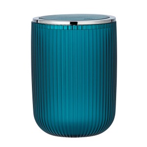 Wenko Kosmetikeimer Agropoli S Petrol, 2 Liter, aus Kunststoff mit Schwingdeckel.