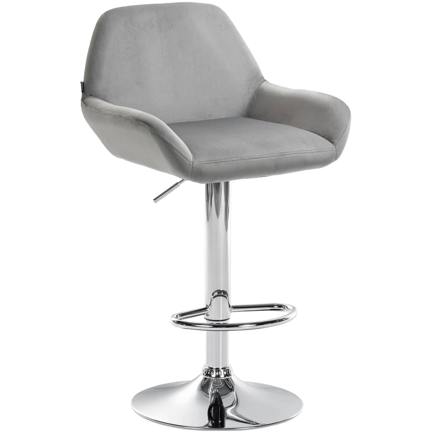 CLP Barhocker Braga Samt Grau/Chrom