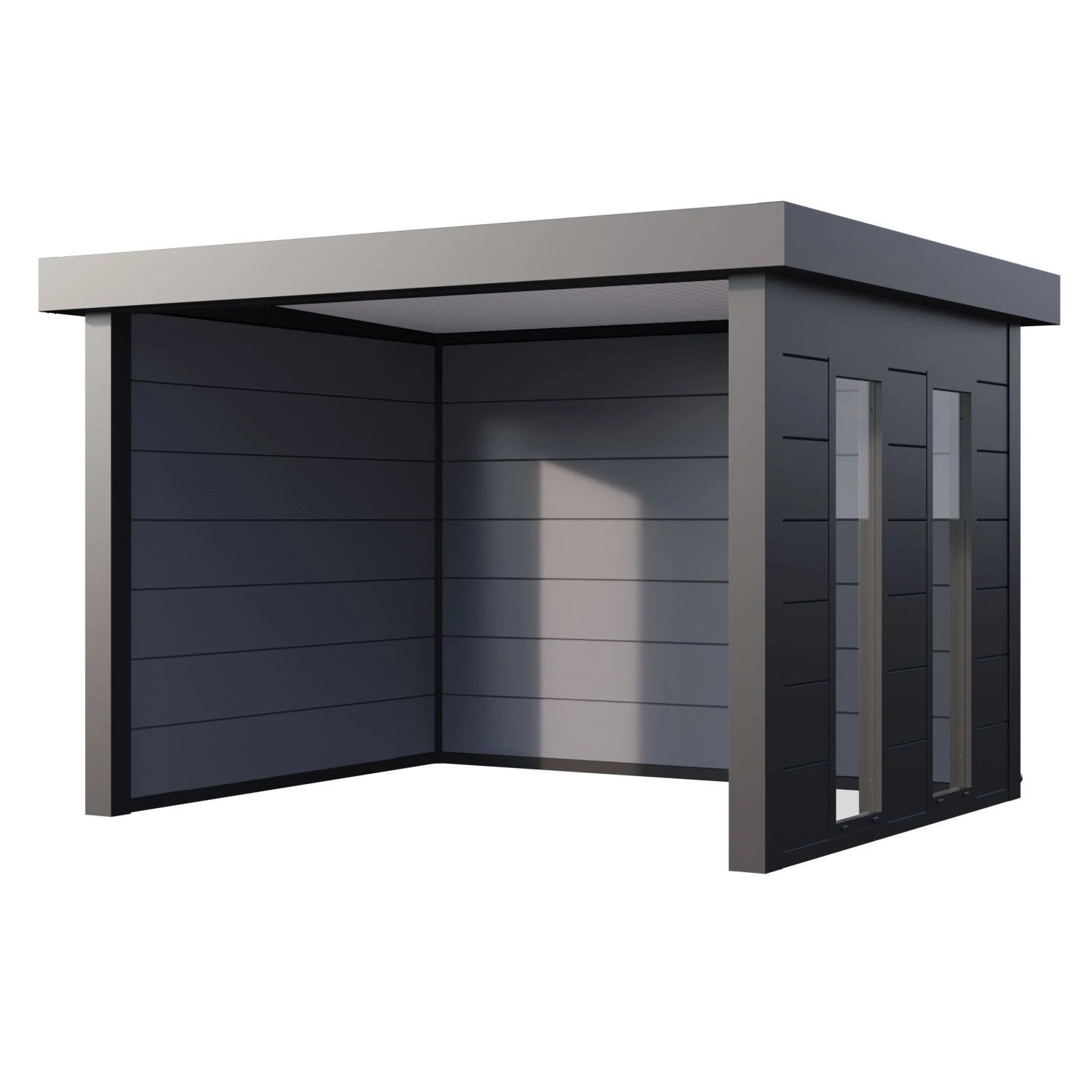 Pavillon Singolo 3630 mit Fenster 358 cm x 298 cm Anthrazit günstig online kaufen