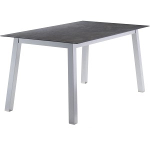 Rechteckiger Sieger Gartentisch, graphitfarben/anthrazit, 160x90 cm, mit Aluminiumgestell.